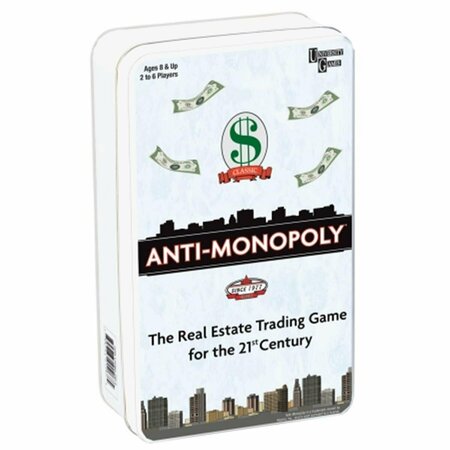 UNIVERSITY GAMES Anti Monopoly Travel Tin 1487